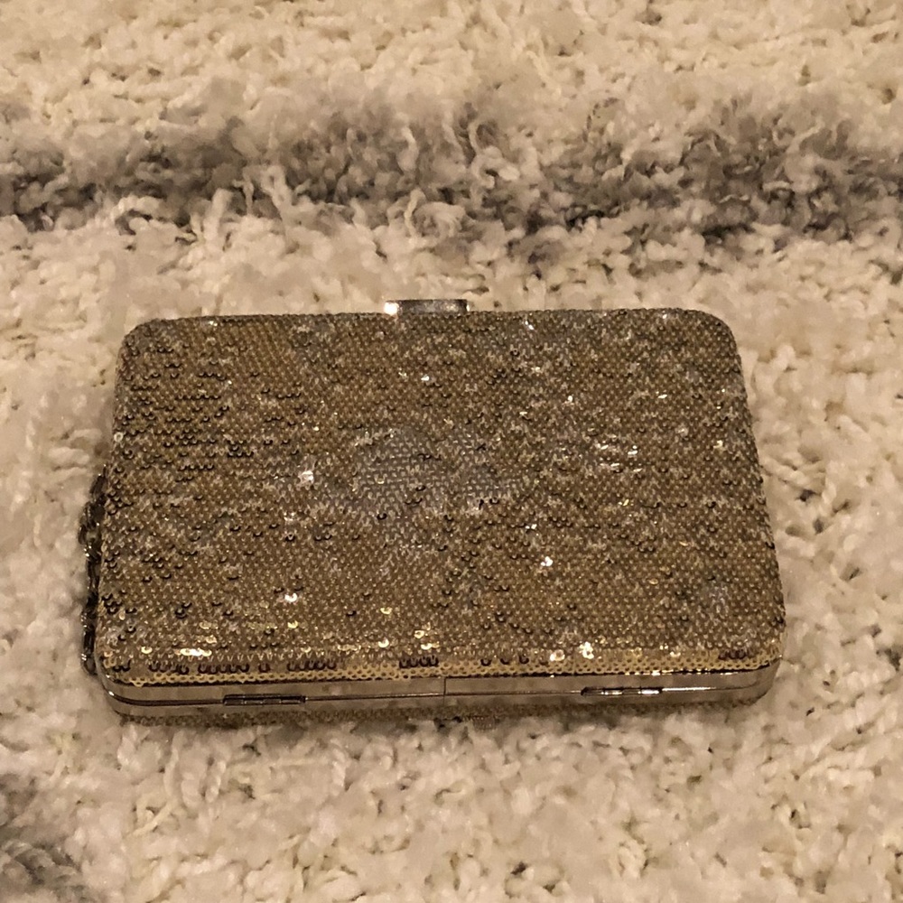NWT White House Black Market sequin clutch